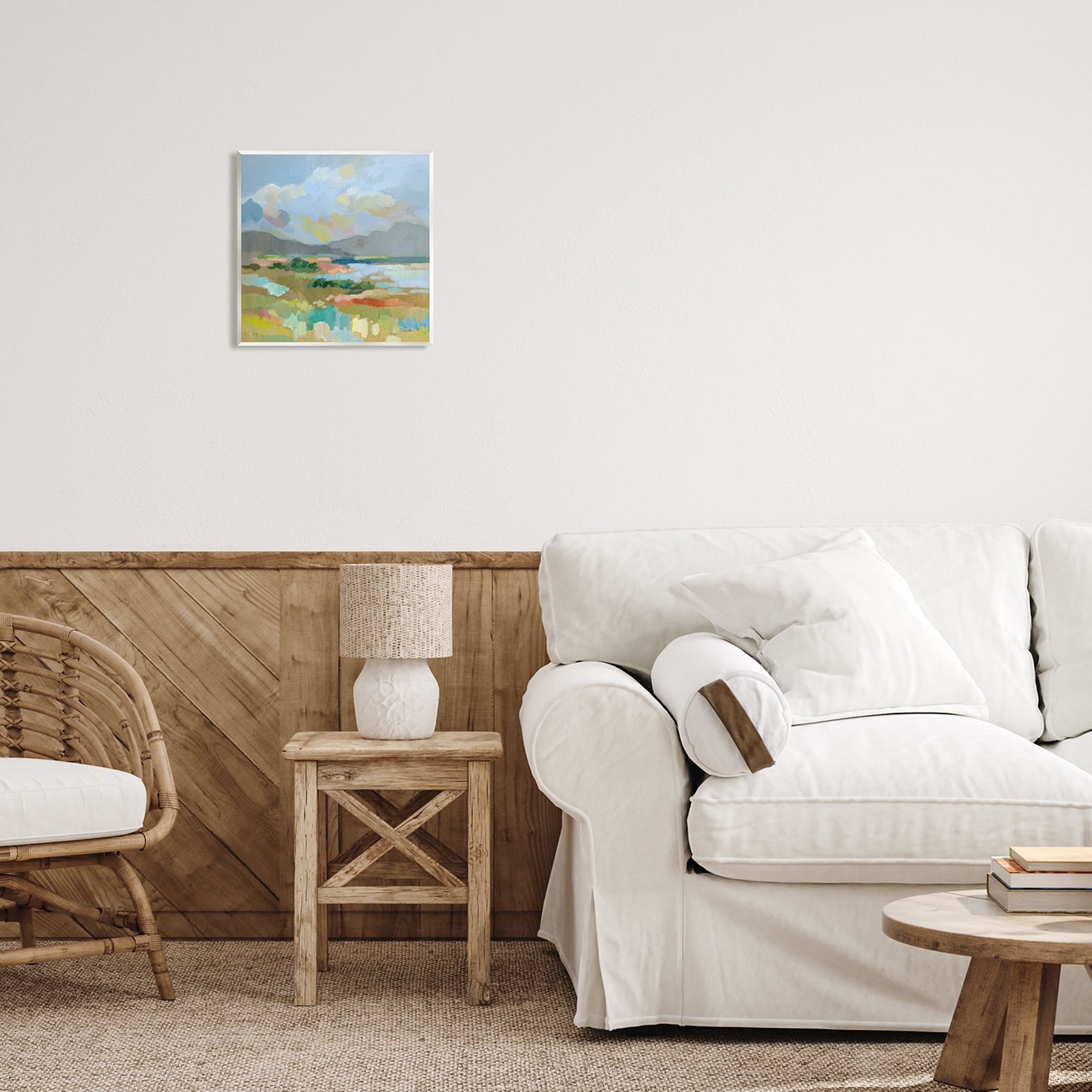 Stupell Industries Abstract Meadow Landscape Nature Painting Unframed Art Print Wall Art, 12 x 12