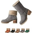 thumbnail image 1 of Women's Winter Wool-Lined Ankle Mid-Calf Boots, Suede Upper Non-Slip Warm Snow Boots, 1 of 5