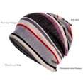 thumbnail image 4 of CSChome Elastic Hat Unisex Fall Winter Hat Striped Color Matching Elastic No Brim Regular Fit Baggy Ear Protection Shrink Soft Decorative Hip, 4 of 6