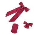 thumbnail image 3 of Unique Bargains 1 Pc Satin Bow Ribbon Duckbill Hair Clips Hairdo Clip Wine Red, 3 of 5