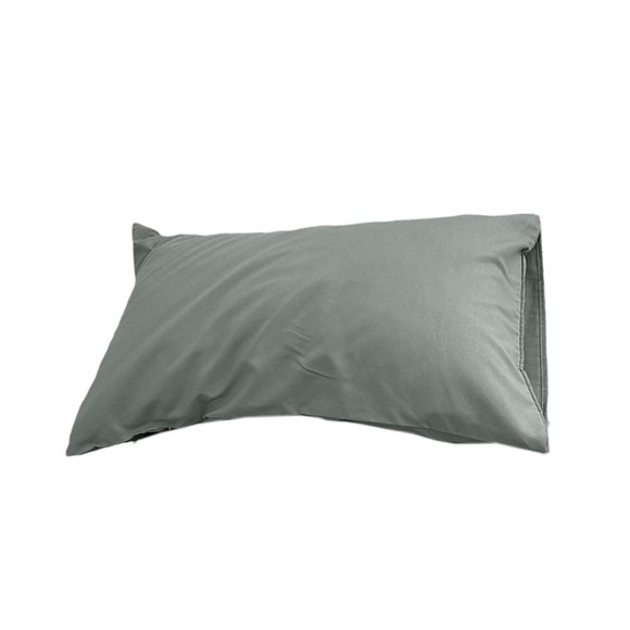 Funda de almohada de poliéster lavada de color liso de 48x74 cm con textura de lino, transpirable y suave para el cabello y la piel, con abertura lateral. Ideal para dormitorio, hotel o residencia