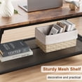 thumbnail image 6 of IdeaHouse Coffee Table Farmhouse Center Table 2-Tier Industrial Living Room with Mesh Shelf Rectangle Wood Cocktail Table Metal Frame, Easy to Assemble, Rustic Brown, 6 of 8