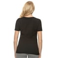 thumbnail image 2 of Felina | Slub Jersey V-Neck Tee | Short Sleeve T-Shirt (Black, X-Small), 2 of 2