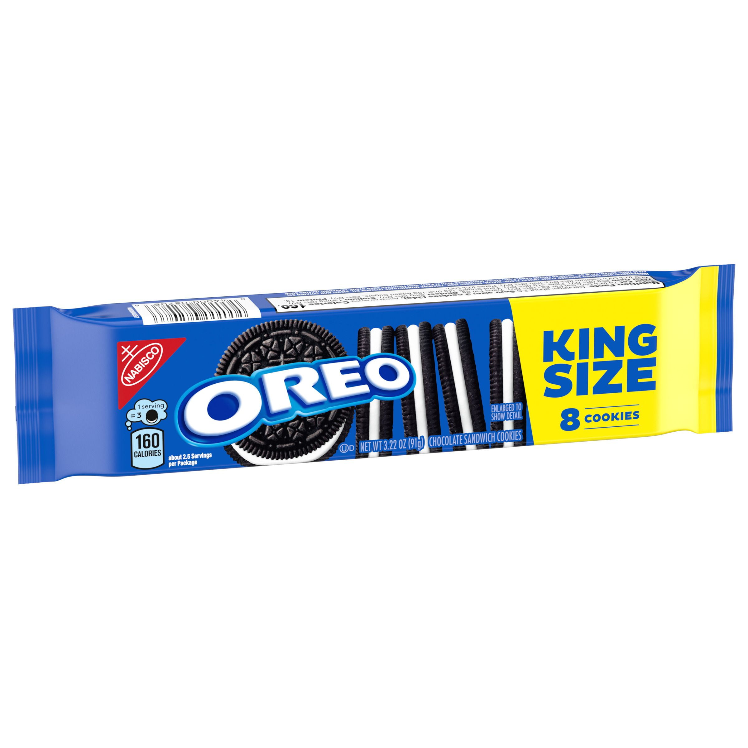 OREO, Original Cookies, 3.22 oz King Size, Shareable Snack Pack
