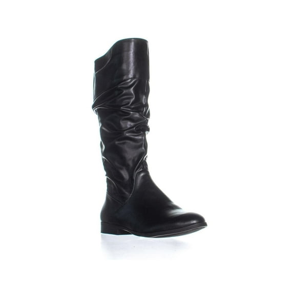 SC35 Kelima Block Heel Zip Up Mid Calf Boots, Black