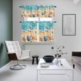 thumbnail image 5 of Teal Beach Kitchen Curtains Valances and Tiers Set of 3 Water Ripped Starfish Shell Shore Coastal Tier Curtains and Valance with Rod Pocket for Small Windows, 27.5"x24", 5 of 9