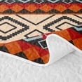 thumbnail image 5 of Erosebridal Southwestern Aztec Quilt King, Retro Rhombus King Coverlet Set, Terracotta Blue Black Cream 3-Piece, 1 Bedspread and 2 Pillowcases, 5 of 7