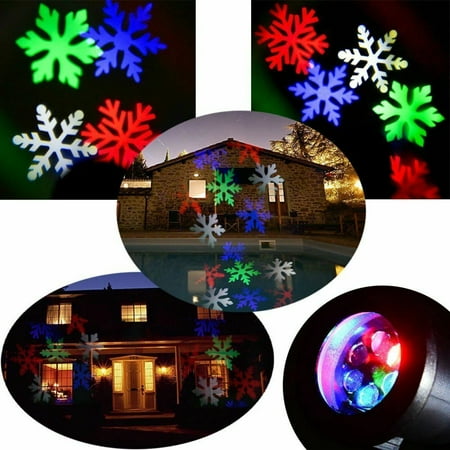 Primitive Christmas Outdoor Decoration Waterproof Snowflake Rotating Projector Lights, LED Moving Projector Landscape Stage Light Indoor Outdoor Decoration for New Year Thanksgiving Christmas Carnival New Year Birthday ()