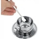 thumbnail image 4 of Juego de tazas de café de acero inoxidable con aislamiento de doble pared y cuchara para platillo., 4 of 5