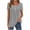 Gray, variant on Turilly Women's Solid Pleated Button-Front Tunic Tops Fashion Ladies Short Sleeve Round Neck Pleated Casual Spring And Summer Henley Top