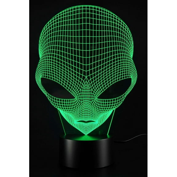 3D Illusion Grow LED Alien Shapes Lamp 7 Colors USB Power