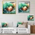 thumbnail image 4 of Designart "Waves of Rolling Surf II" Abstract Framed Wall Art Decor - Modern Yellow Abstract Modern Waves Entryway Framed Wall Art Print, 4 of 6