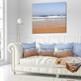 thumbnail image 2 of Designart Beautiful Sea and Beach Ashdod Israel - Seashore Throw Pillow - 18x18, 2 of 4
