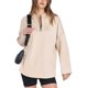 thumbnail image 1 of Sudadera con Capucha Oversize para Mujer, con Cremallera de un Cuarto, Estilo Túnica, Ideal para Otoño e Invierno Ropa y Elegante Albaricoque L, 1 of 10