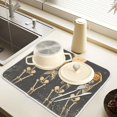 thumbnail image 2 of Yayeee Dish Drying Mat for Kitchen Counter 16" x 18" Microfiber Super Absorbent Coffee Decorative Pad, Beige Halloween Skeleton, 2 of 9