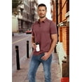 thumbnail image 4 of Thrilos Short Sleeve Polo Shirts for Men Casual Button Down Shirts Knit Solid Color Golf Shirts, 4 of 8