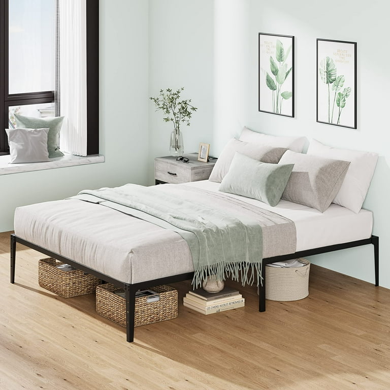 Litake 12.6 Inch Full Metal Platform Bed Frame Heavy Duty Steel