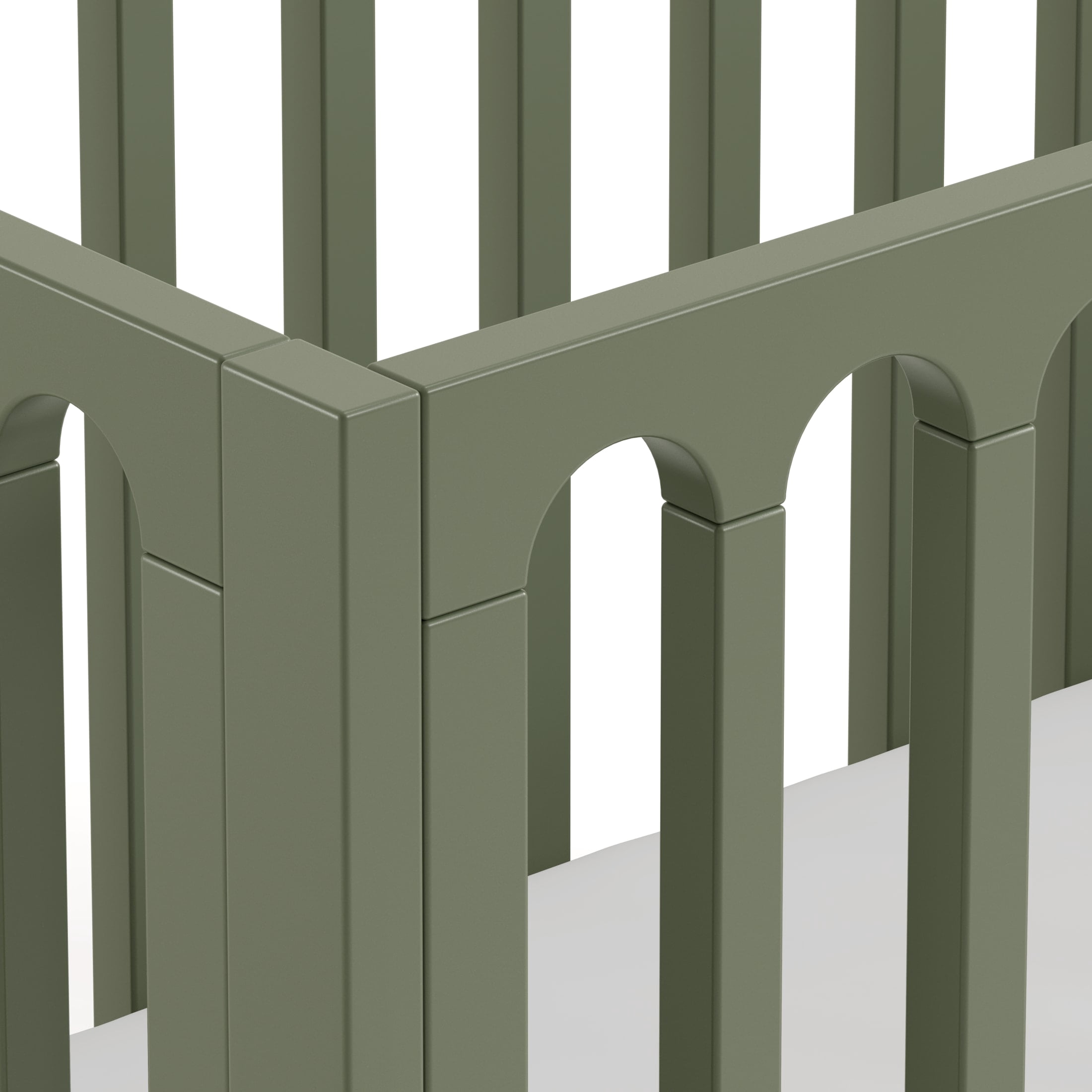 Storkcraft Sicily 3-in-1 Convertible Crib with Bonus Toddler Guardrail - Olive and Driftwood