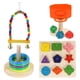 thumbnail image 1 of 4 Sets Bird Training Toy Set Block Puzzle Toy Bird Swing Toy Colorful Biting Toy, 1 of 3