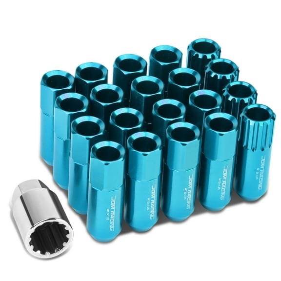 DNA Motoring LN-ZTL-9023-125-LB 16 Piece M12 x 1.25 Aluminum Alloy Wheel Lug Nuts   4 x Lock Nut   1 x Lock Nut Key (Light Blue)