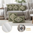 thumbnail image 6 of Pack of 2 Outdoor Pillow Covers 16x16 Inch Waterproof Green Boho Throw Pillow Covers,Decorative Couch Pillow Shams Protectors Chic Traditional Antique Geometric Rustic Patio Cushion Pillowcases, 6 of 8