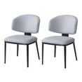 thumbnail image 2 of Lennox Modern PU Upholstered Dining Chairs with Crescent Backrests and Metal Legs, Grey, Set of 2, 2 of 8