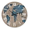 thumbnail image 2 of Designart 'Ancient Map Of The World I' Rustic Wall Clock, 2 of 5