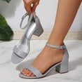 thumbnail image 7 of Rexoro Women Chunky Low Heel Sandals Open Toe Adjustable Ankle Strap Dress Pumps for Wedding Party Daily Wear, 7 of 7