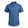 thumbnail image 2 of COOFANDY Men's Cotton Linen Henley Shirt Short Sleeve Hippie Casual Beach T-Shirts with Pocket, 2 of 8