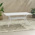 thumbnail image 2 of Noble House Phoenix 68" Traditional Aluminum Patio Dining Table in White, 2 of 8