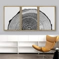 thumbnail image 3 of IDEA4WALL Framed Canvas Print Wall Art Set Black White High Contrast Wood Tree Rings Nature Photography Modern Art Rustic Scenic Relax/Calm for Living Room, Bedroom, Office - 16"x24"x3 Natural, 3 of 5