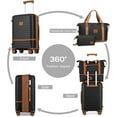 thumbnail image 2 of Joyway - 5-Piece Luggage Sets ABS Hardside Spinner Luggage -(Expandable Suitcase20"24")28-in Checked Luggage-Black, 2 of 6