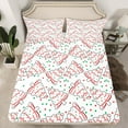 thumbnail image 2 of jejeloiu Cute Xmas Tree Twin Sheet Sets,Happy New Year Twin Fitted Sheet,White Green Red Flat Sheet For Girls,Microfiber Bedroom Decor,3 Pieces, 2 of 7