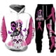 thumbnail image 3 of Conjunto de Sudadera con capucha y pantalones para hombre y mujer, ropa deportiva con estampado 3D de calavera y rosa, estilo Hip Hop Punk, novedad, 3 of 4