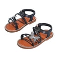 thumbnail image 3 of Duqingm Girls Summer Shoes Toddler Girls Sandals Soft Rubber Princess Flat Shoes Summer Flower Girl Shoes Black,12.5, 3 of 7