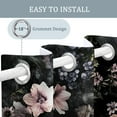 thumbnail image 5 of Black Flower Curtains, Moody Floral Blackout Curtains For Bedroom Living Room Home Decor, Vintage Daisy Patterned Grommet Drapes 38"W x 54"L, 5 of 6