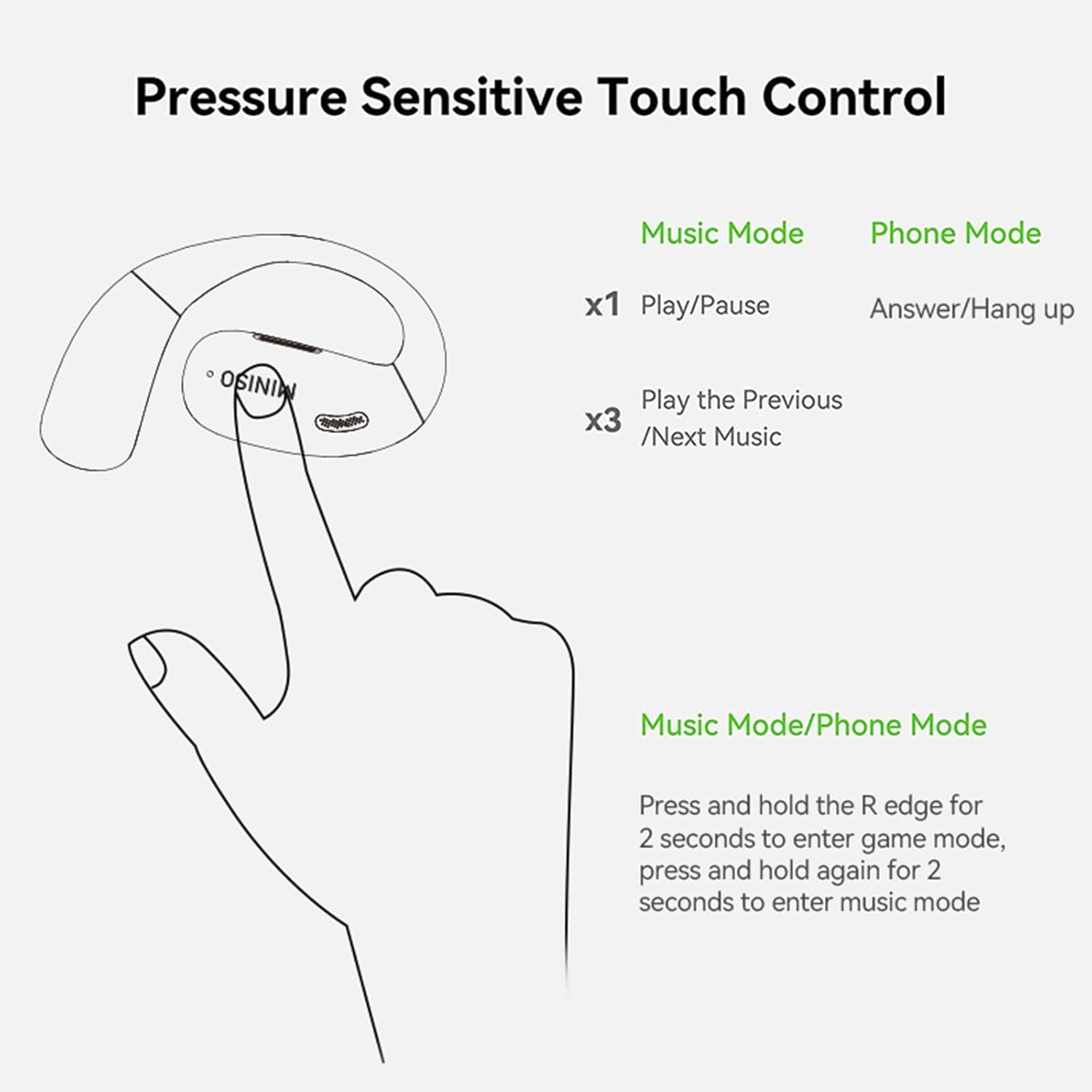 MINISO X28 AI Open Ear Earphones Air Conduction Sport Bluetooth Earbud with Earhooks IPX5 Waterproof