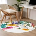thumbnail image 4 of Round Rugs 3Ft, Spring Floral Round Area Rug Washable Indoor Throw Carpet, Yellow Pink Flowers Farmhouse Botanical Small Non Slip Circle Rug for Bedroom Living Room Home Decor Aesthetic, 4 of 8