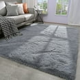 thumbnail image 2 of Soft Modern Indoor Large Shaggy Rug Non-Slip Plush Area Rugs Comfy Floor Carpet for Bedroom Livingroom Dorm Kids Room Home Decorative, 5x8 Feet, Gray, 2 of 6