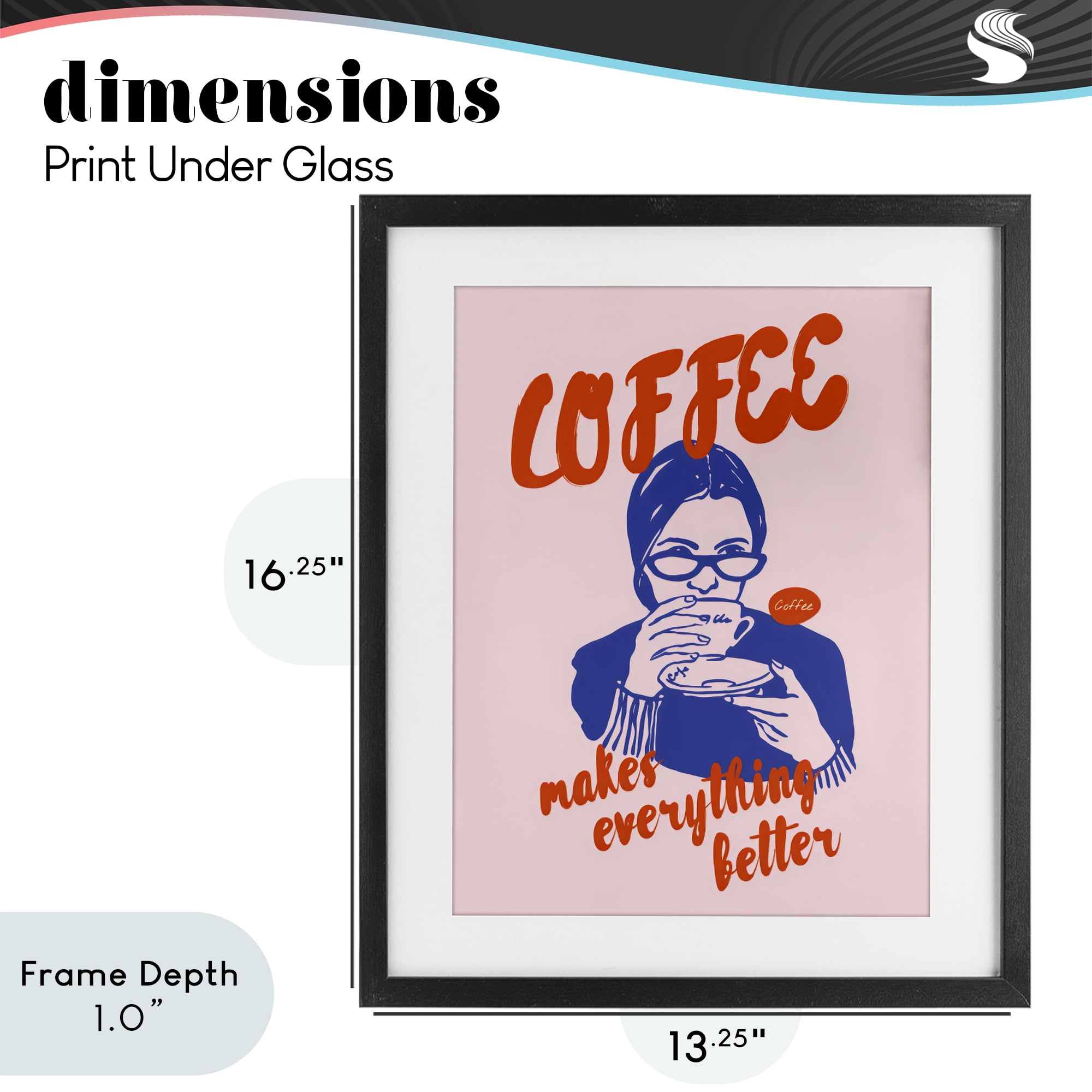 Stupell Industries Coffee Makes Everything Better Black Framed Print Under Glass, design by The Prints Vibe
