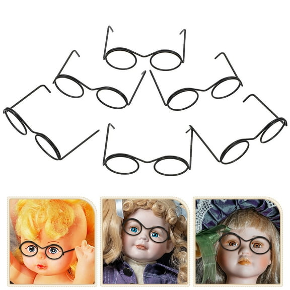 BESTOYARD 20Pack Round Eyeglass Frame Metal Christmas Selfie Props Doll Accessories Back to School