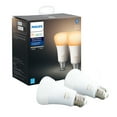 thumbnail image 2 of Philips Hue White Ambiance A19 Bluetooth Smart LED Bulb 2-Pack, White, 2 of 2