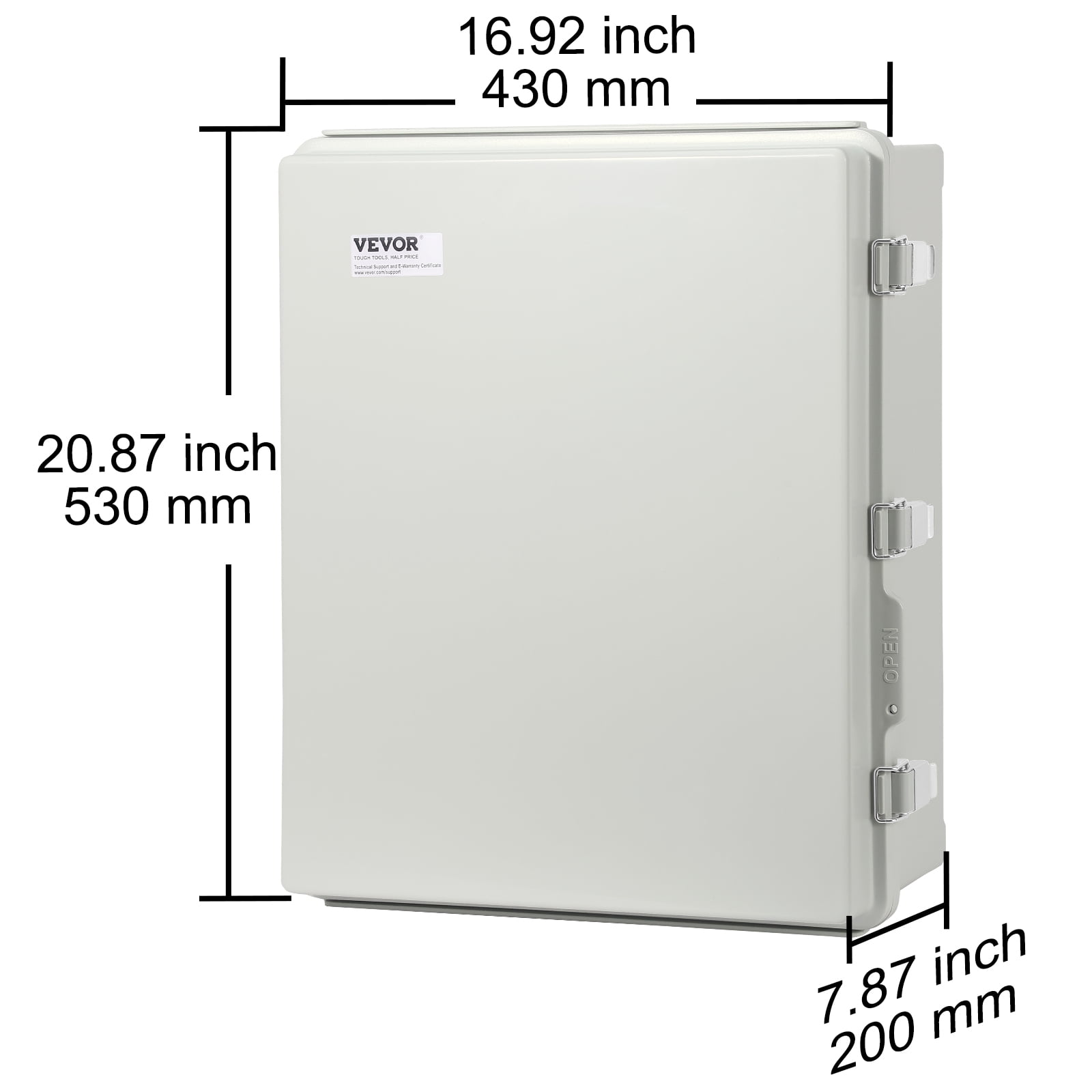 KFFKFF 20.87x16.92x7.87 in Outdoor Junction Box ABS Plastic Electrical Enclosure