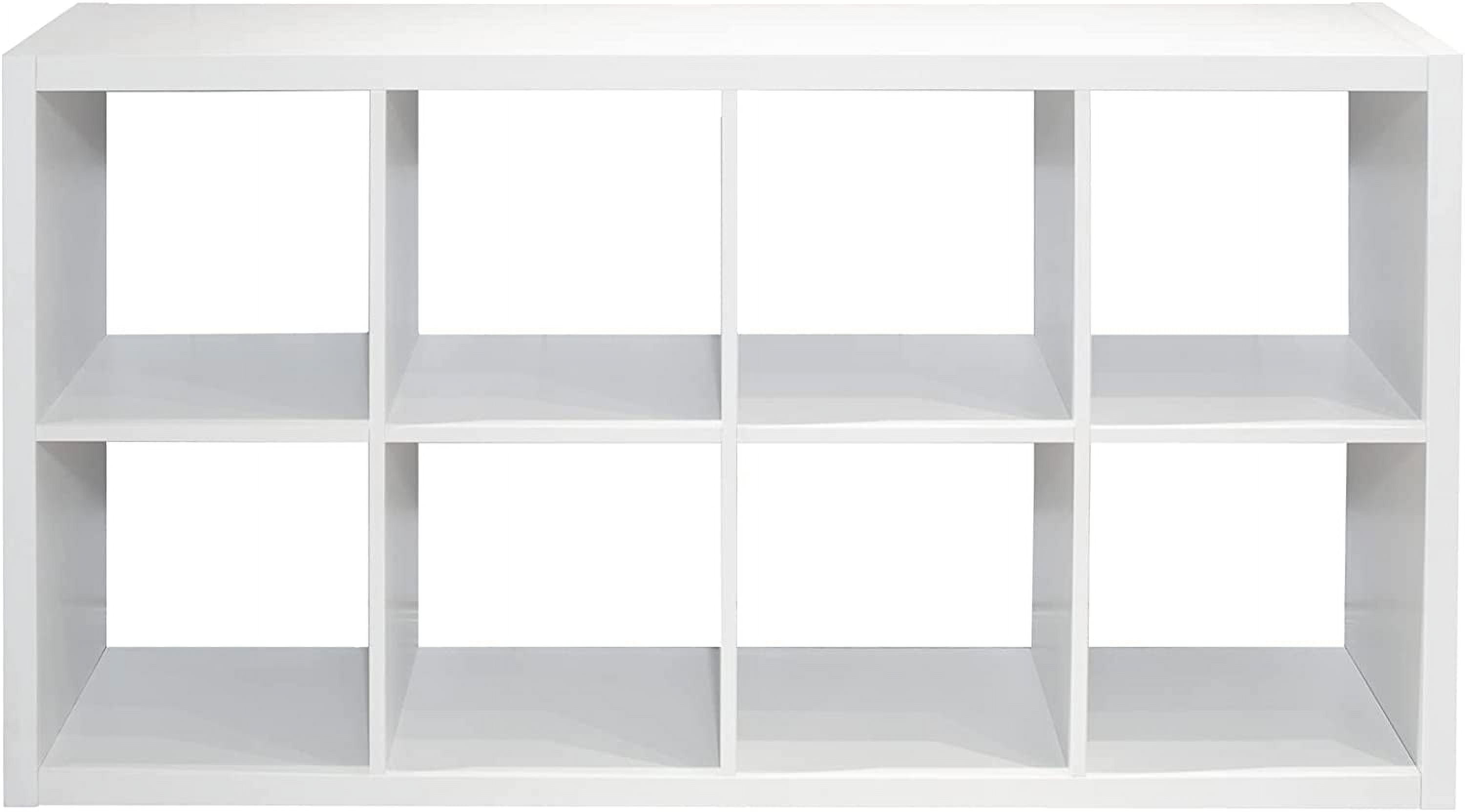 Smart Cube 8-Cube Organizer Storage with Opened Back Shelves, Multi-Purpose Locker, 2 X 4 Cube Bookcase Book Shleves for Home, Office (White)