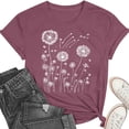 thumbnail image 6 of Bgstyu Summer Graphic shirts for Women Cute Boho Flowers Tshirt Casual Short Sleeve Crew Neck Tee Tops, 6 of 7