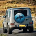 thumbnail image 5 of Susaid Ocean Dolphin Fish School Print Water Proof Spare Tire Cover Wheel Tire Dust-proof Cover Fit Trailer, RV, SUV and Many Vehicle-17 inch, 5 of 6