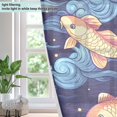 thumbnail image 4 of Orange Fish in Waves Semi Sheer Curtains for Living Room Bedroom Set of 2 Insulated Window Drapes, 4 of 6