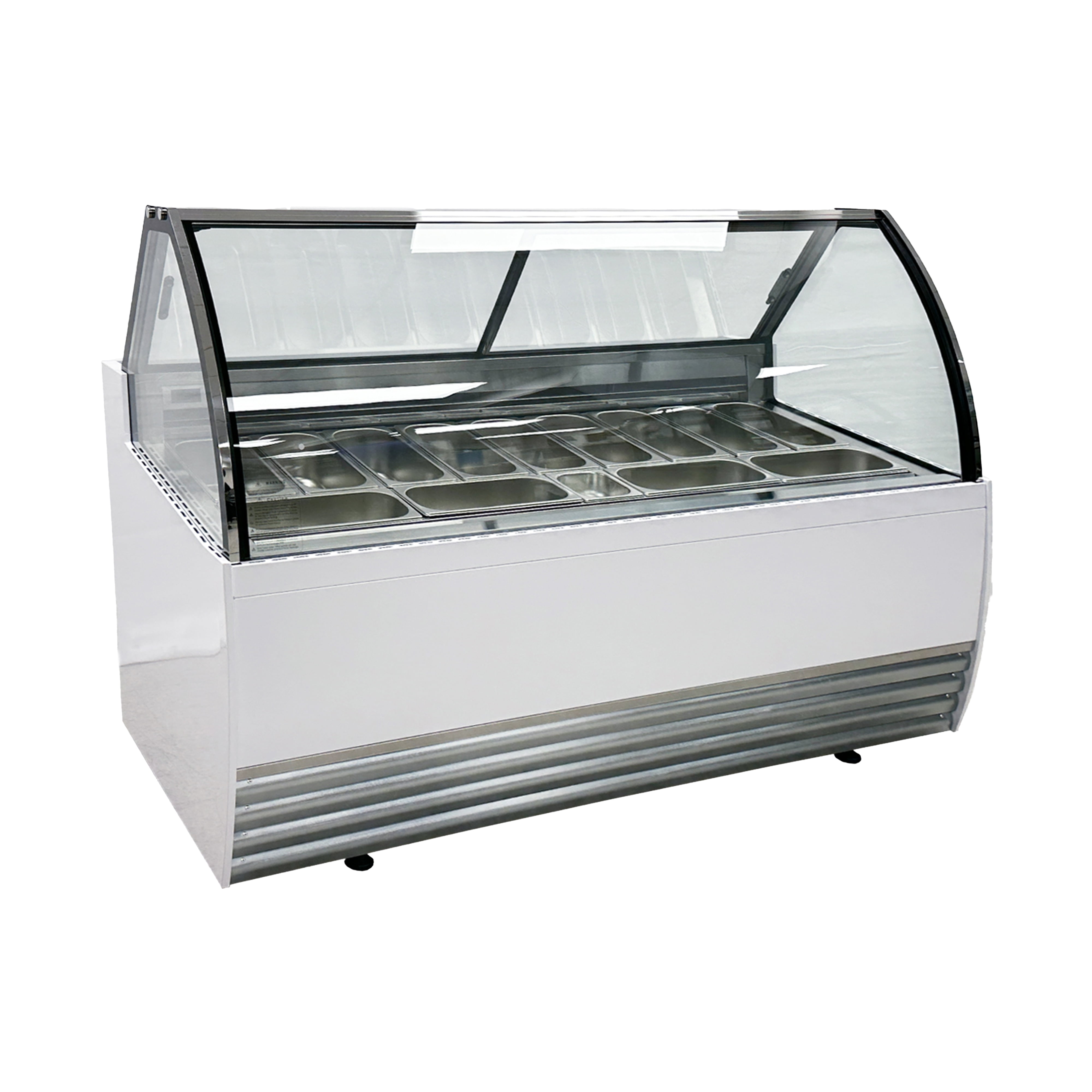 70in. Commercial Ice Cream Gelato Dipping Display Freezer 13 Pans Big Capacity Ice Cream Display Showcase