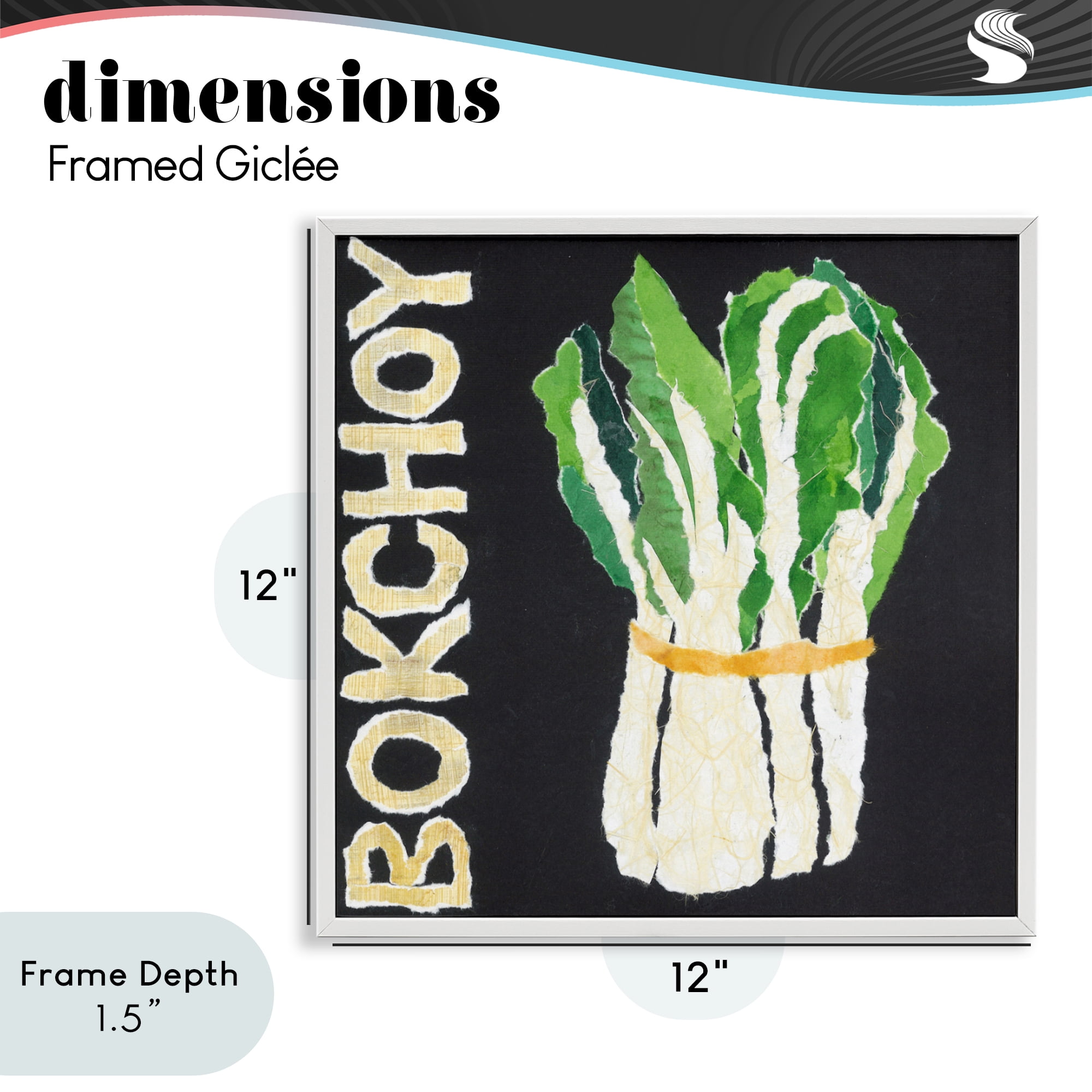 Stupell Industries Bok Choy Leafy Vegetable White Framed Giclee Art, design by Nancy Overton