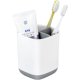 thumbnail image 1 of Portacepillos de dientes para baño, organizador de cepillos de dientes de 3 ranuras con base antideslizante, fácil de limpiar, caja de almacenamiento multifuncional, S-gris, 1 of 1